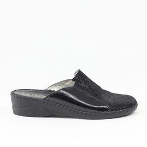 Women Black Leather Clogs Eu 36 La Plume Mule made in Italy
